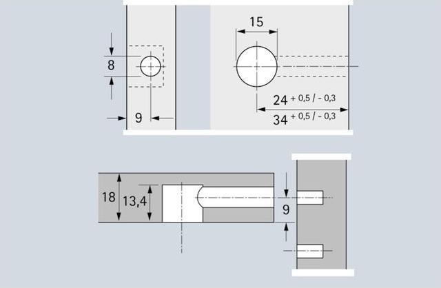 Actual product image Hettich Eccentric connecting fitting Rastex 15, for 19 mm shelves (Connection fitting, 1 pcs.)