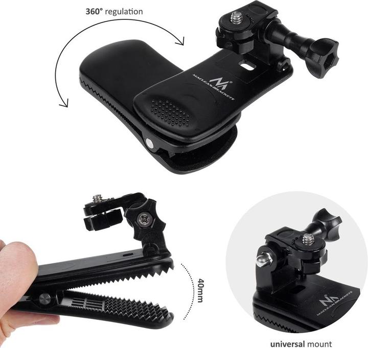 Produktbild Maclean MC-820 MC-820 Universalclip, Befestigung für GoPro-Kameras, Xiaomi, Ekken, SJCam (GoPro)