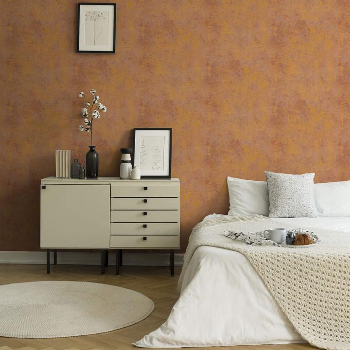 Actual product image Livingwalls New Walls Urban Grace Vintage Uni Optics, orange (53 x 1005 cm)