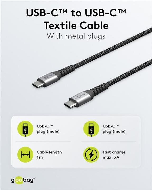 Actual product image Goobay USB C – USB C (1 m, USB 2.0)