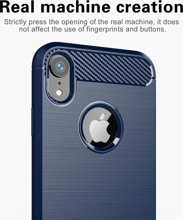 Produktbild Cadorabo TPU Ultra Slim carbon edelstahl Kombi Cover (Apple iPhone XR)