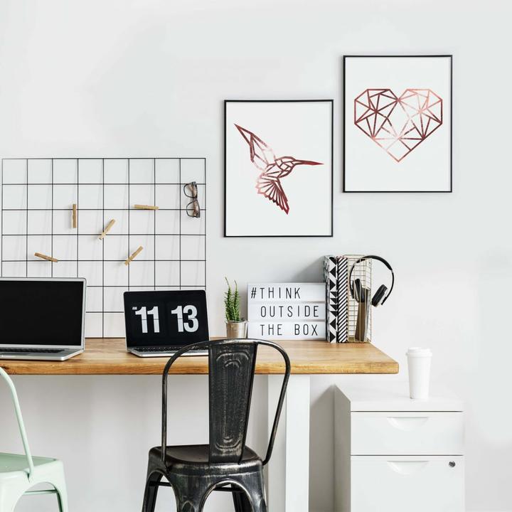 Immagine prodotto Trenddeko Colibrì Origami - ottica oro rosa (60 x 80 cm)