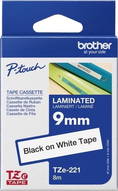 Produktbild Brother TZe-221 (0.90 cm, Weiss, Schwarz)