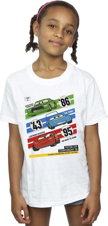 Actual product image Disney Girls Cars Piston Cup Champions Cotton T-Shirt (140, 146)