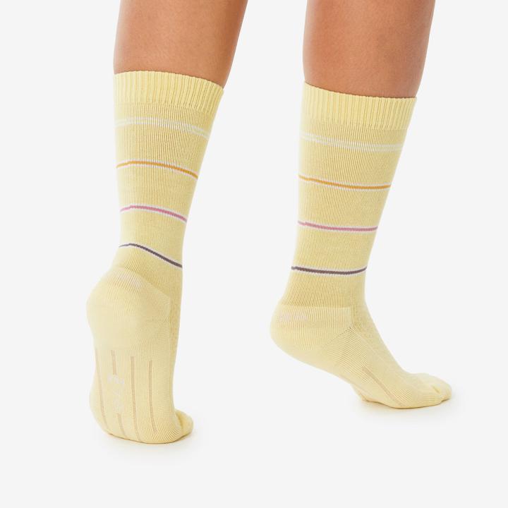 Produktbild Quechua Wandersocken hoch Lyocell & Leinen 2 Paar Hike 100 Lime & Flore (35)