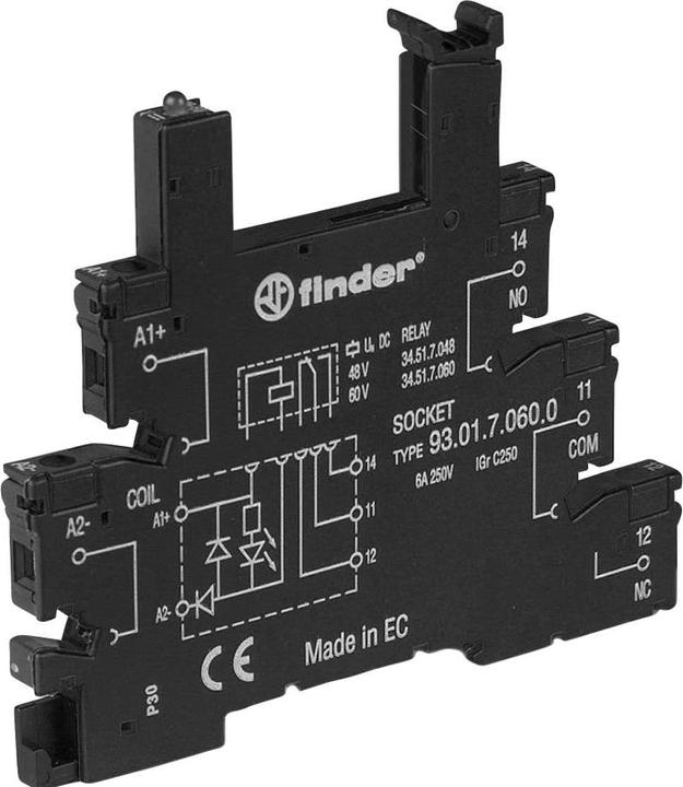 Image du produit Finder 93.01.0.024.0 Socle de relais (L x l x H) 75.6 x 6.2 x 87.9 mm 10 pcs. (Socle de relais)
