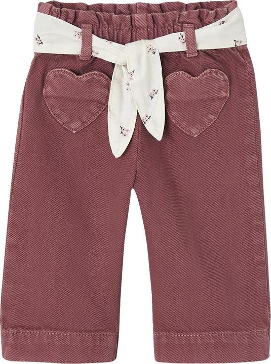 Vertbaudet Weite Mädchen Baby Hose mit Dehnbund und Stoffgürtel