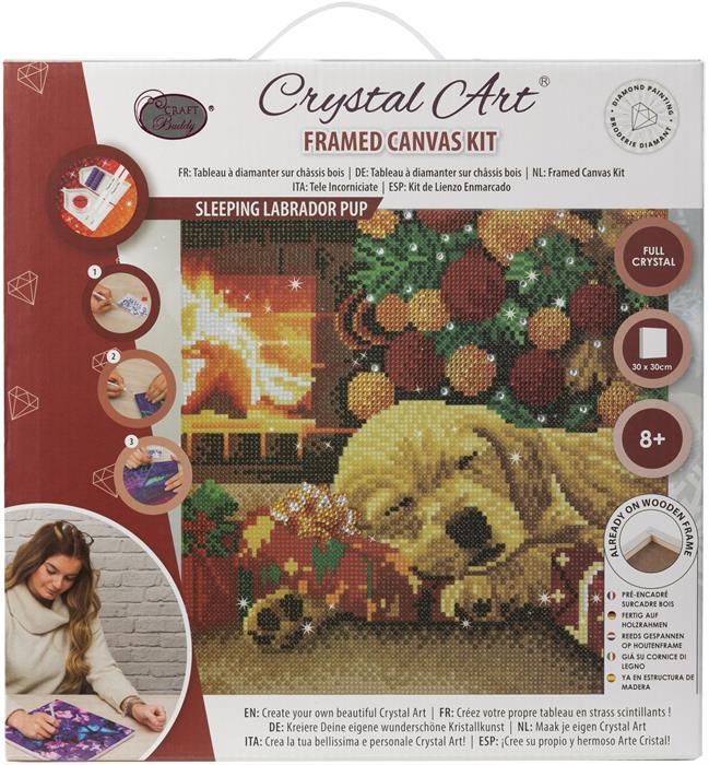 Immagine prodotto Craft Buddy Cucciolo di Labrador addormentato, quadro 30x30cm Crystal Art