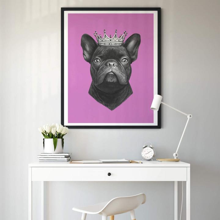 Image du produit Trenddeko King French Bulldog rose (100 x 120 cm)