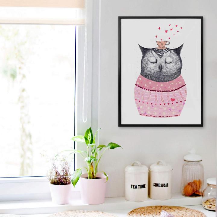 Image du produit Trenddeko Hibou amateur de café (80 x 100 cm)