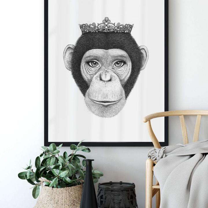 Actual product image Trenddeko The Queen Monkey (60 x 80 cm)