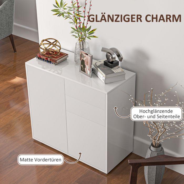 Produktbild Swisshandel24 Sideboard Aufbewahrungsschrank mit Schublade, 2 Türen für Küche Weiss