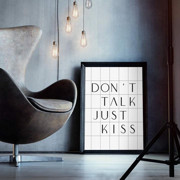 Produktbild Trenddeko mit Raster - Don't talk just kiss (40 x 50 cm)