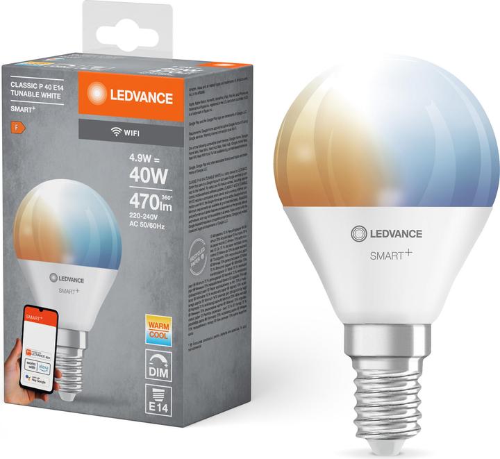 Actual product image Ledvance Smart+ Wifi Mini Bulb (E14, 4.90 W, 470 lm, 1 x, F)