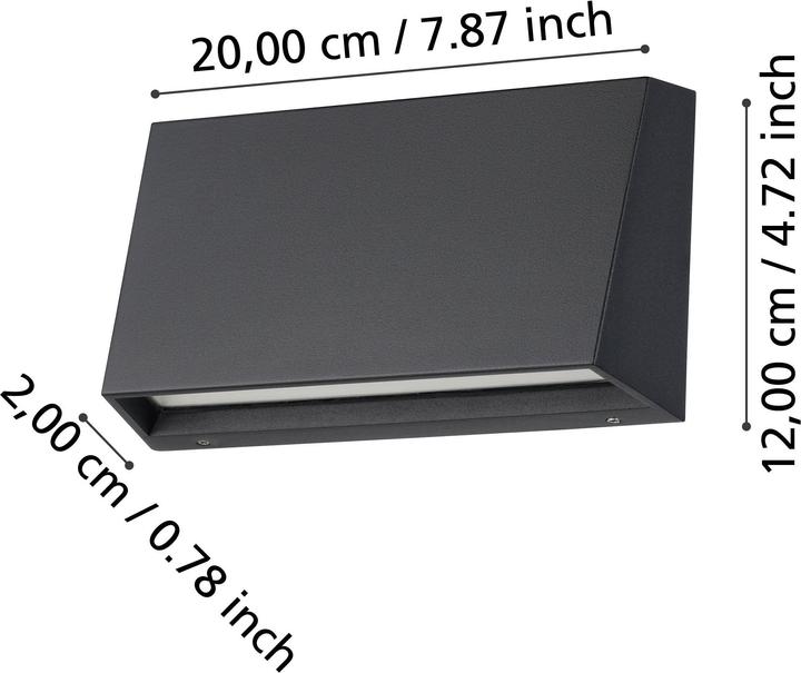 Actual product image EGLO 900887 SPONGANO LED outdoor wall/ceiling luminaire 9.5W Black Controllable light colour IP65 (1100 lm, IP65)