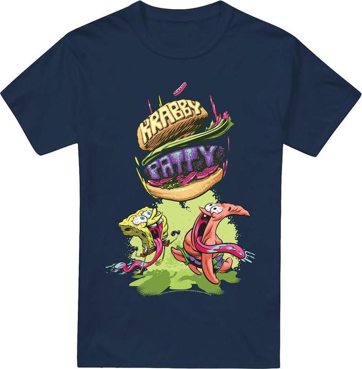 Immagine prodotto Spongebob Squarepants Krabby Patty From The Sky Maglietta Uomo (4XL)