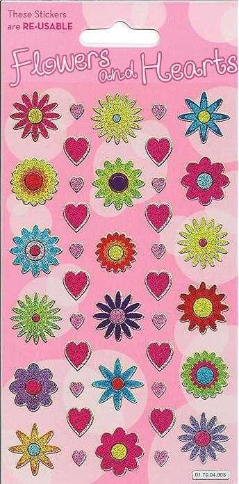 Produktbild Paper Projects Herzen und Blumen Sticker Folie Wiederverwendbar