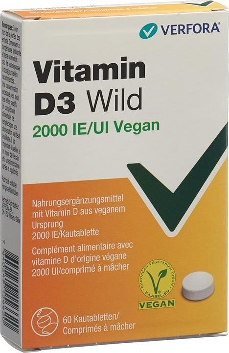 Wild Pharma Vitamin D3 Wild Tablette 2000 IE vegan (60 Stück, Tabletten, 20 g)