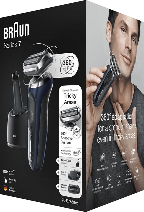 Image du produit Braun Series 7 70-B7850cc Rasoir pour hommes, rasoir électrique avec réglage à 360°, tondeuse à barbe,...
