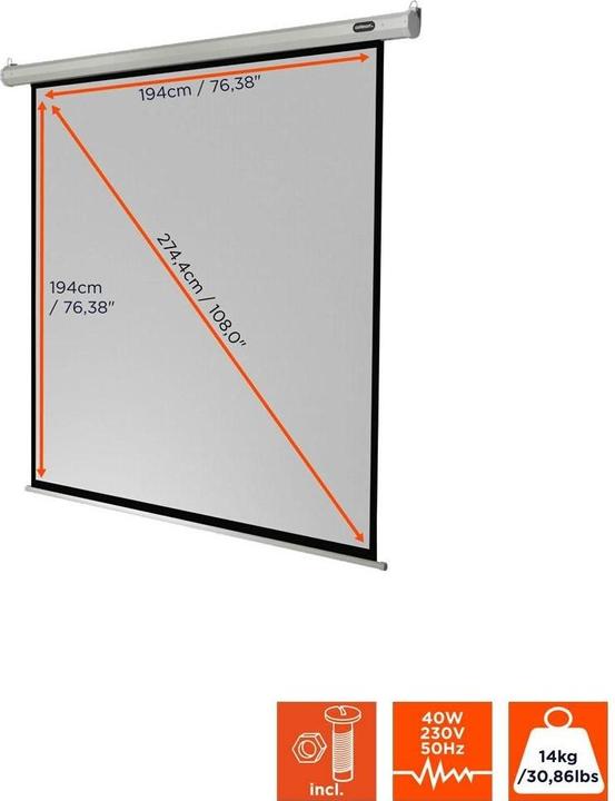 Produktbild Celexon Motor Economy, Leinwand, 1:1 (109.69", 1:1)
