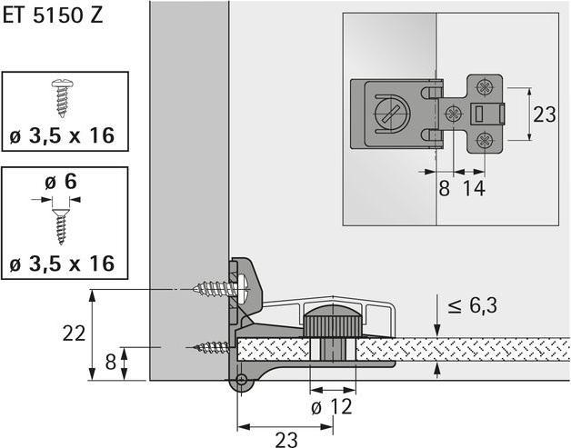 Produktbild Hettich Glastürscharniere ET 5150 Z