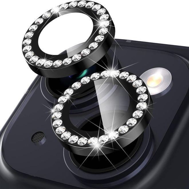 MU Style Copertura per fotocamera con perle di vetro (1 Pezzo/i, Apple iPhone 15 Plus, Apple iPhone 15)