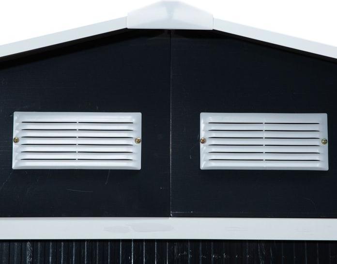 Actual product image Swisshandel24 Tool shed with foundation Garden shed Metal garden shed Charcoal grey 277 x 195 x 192 c