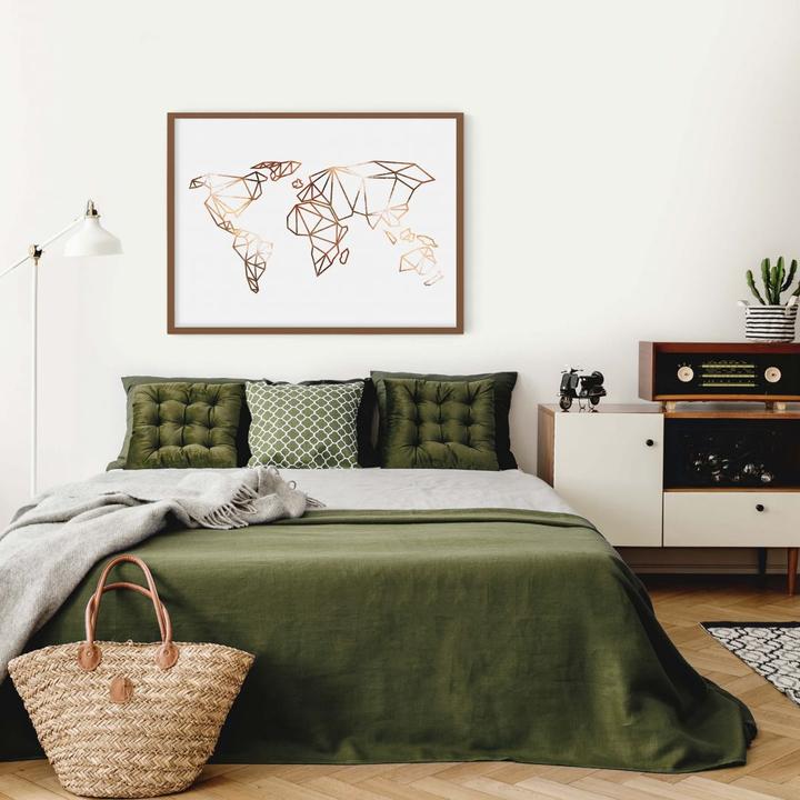 Actual product image Trenddeko Origami World Map - Copper Optics (50 x 40 cm)