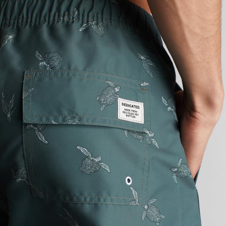 Produktbild Dedicated Swim Shorts Sandhamn Sea Turtles Forest Green XL (XL)