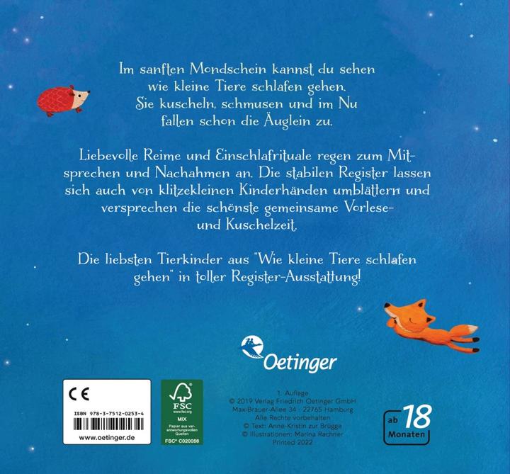 Produktbild Wie kleine Tierkinder schlafen gehen (Deutsch)