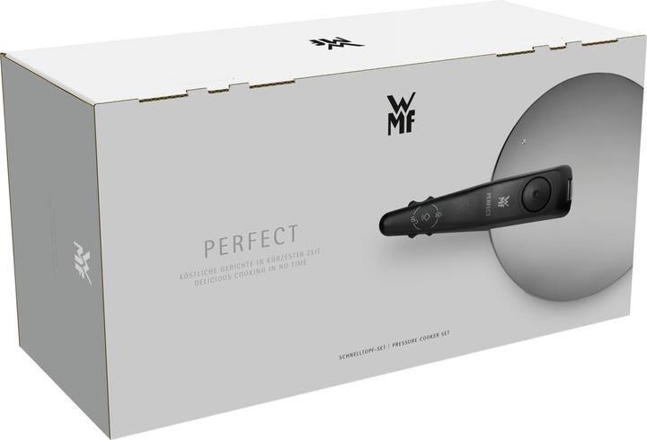 Produktbild WMF Schnellkochtopf Set 2tlg 8,5+3l grosses Kochsignal Perfect Induktion Edelstahl (22 cm, Pfannenset + Topfset, Edelstahl)