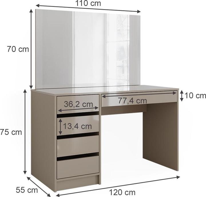 Produktbild Vicco Sherry mit Spiegel (120 x 75 x 55 cm)