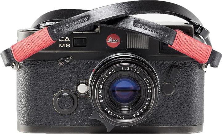 Actual product image Bronkey Tokyo 101 - Schwarz & Rot, 120 cm Leather strap, 120 cm