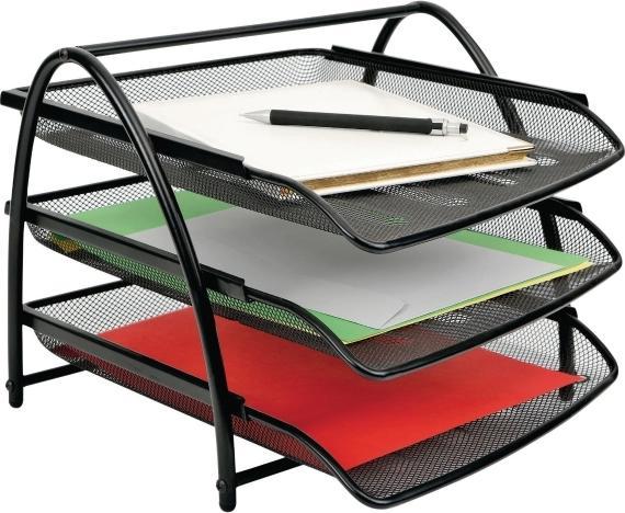 Alba Letter tray MESHTRAY3 M, DIN A4, wire metal, grey 3 trays, suitable for formats up to 240 x 320 mm (A4)
