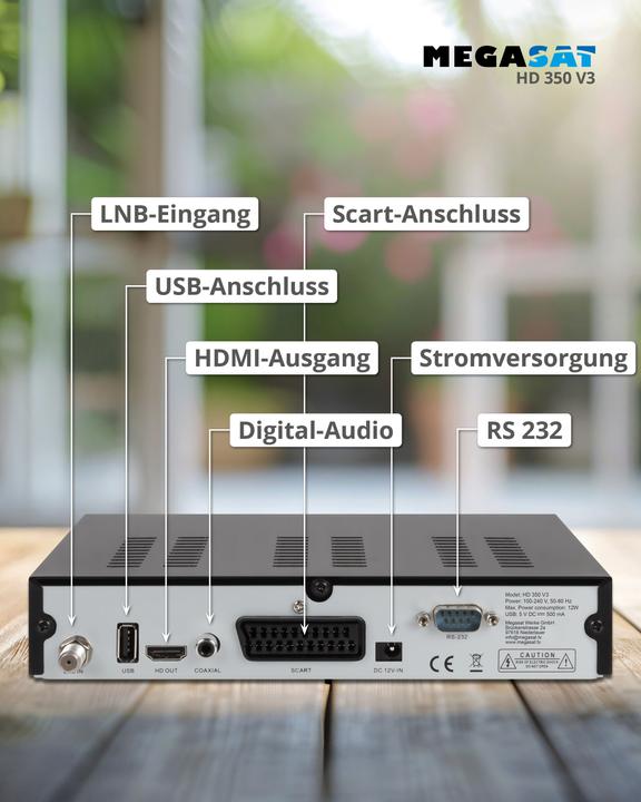 Produktbild Megasat HD 350 V3 - Satelliten-TV-Empfänger (4000 GB, DVB-S, DVB-S2)