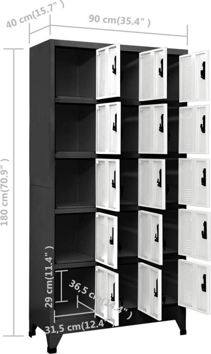 Produktbild VidaXL Schliessfachschrank (90 x 40 x 180 cm)