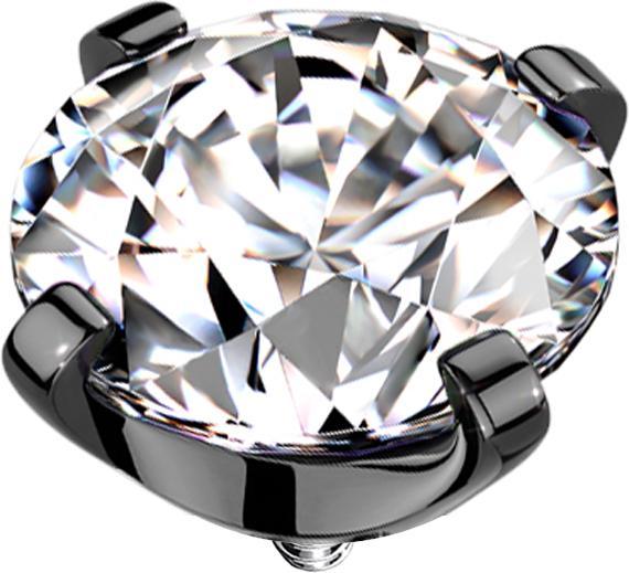 Image du produit Star Piercing Dermal Anchor schwarz Kristall silber gefasst (sans laiton, Titane G23)