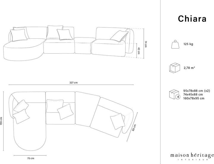 Actual product image Maison Heritage Chiara (4-seater, 2 person sofa, 3-seater)