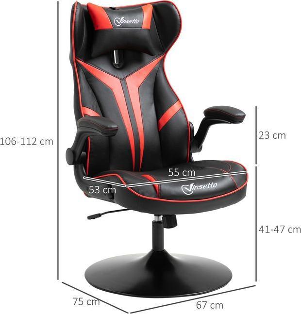 Produktbild Swisshandel24 Gamingstuhl ergonomisch Computerstuhl mit Wippfunktion Schwarz+Rot