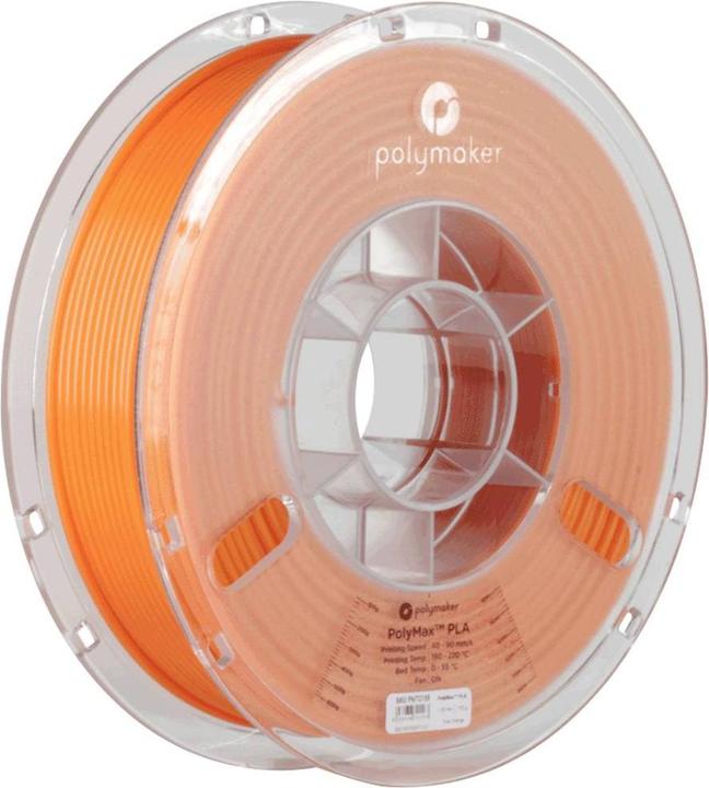 Polymaker PA06018 PolyMAX Tough Filament Tough PLA alta rigidità, alta resistenza alla trazione (Anche se PLA, 2.85 mm, 750 g, Arancia)