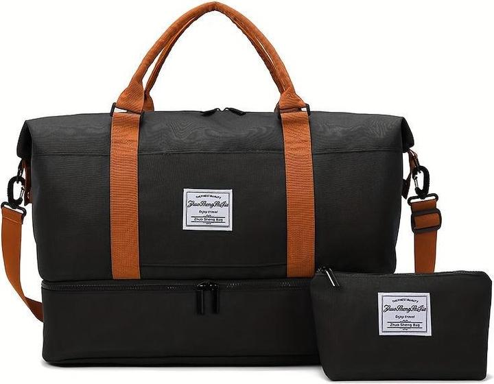 Only-Bags.Store 2tlg. Reisetaschenset mit Kulturbeutel, grosse Kapazität Crossbody Weekender Overnight Bag (55 l)
