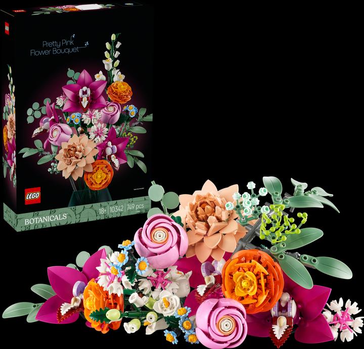 Actual product image LEGO Schöner Rosafarbener Blumenstrauss (10342, LEGO Botanical, LEGO Icons)