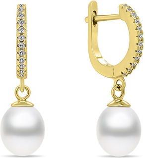 Produktbild Brilio Silver - Charming gold plated earrings with pearls EA650Y