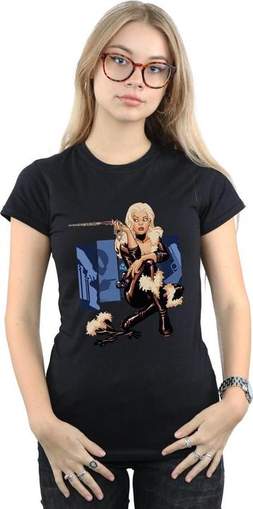 Actual product image Womens/Ladies Black Cat Cover Cotton T-Shirt (S)