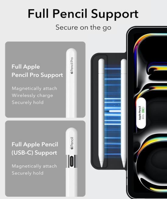 Actual product image ESR Rebound Magnetic case for iPad Pro 11.5" 2024 - black (iPad Pro 11 2024 (M4))