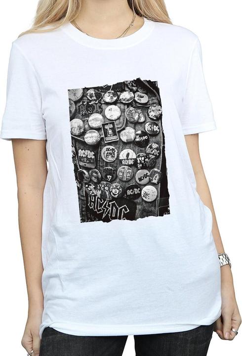Produktbild AC/DC Badges Kollektion Baumwolle Boyfriend TShirt (XXL)