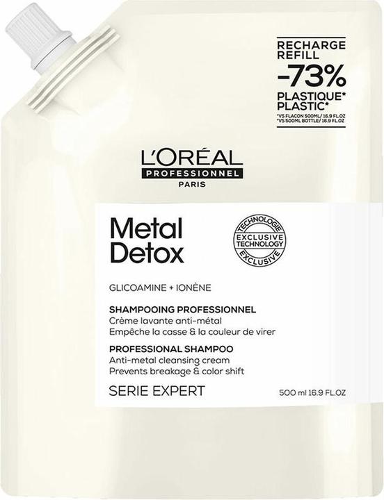 Actual product image L'Oréal Professionnel Metal Detox Shampoo Sulphate Free for Breakage and Colour Protection Smoother (500 ml, Liquid shampoo)