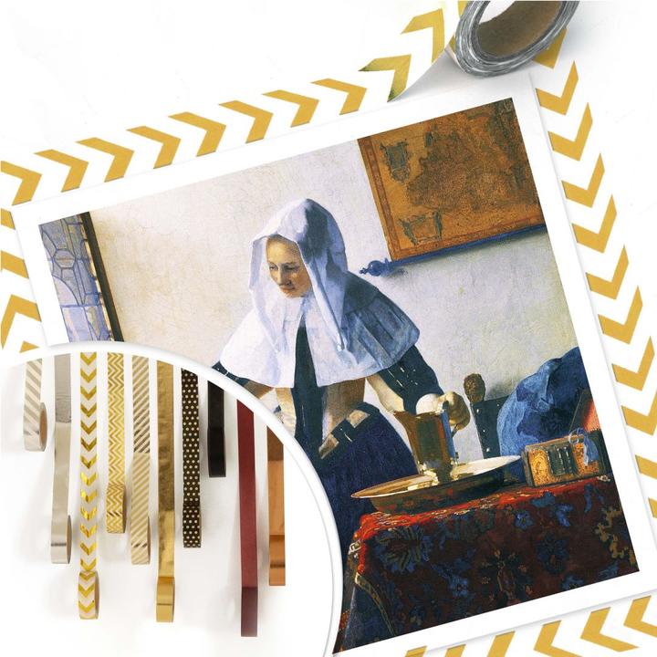 Image du produit Trenddeko Jeune femme avec un pot d'eau à la fenêtre (50 x 50 cm)
