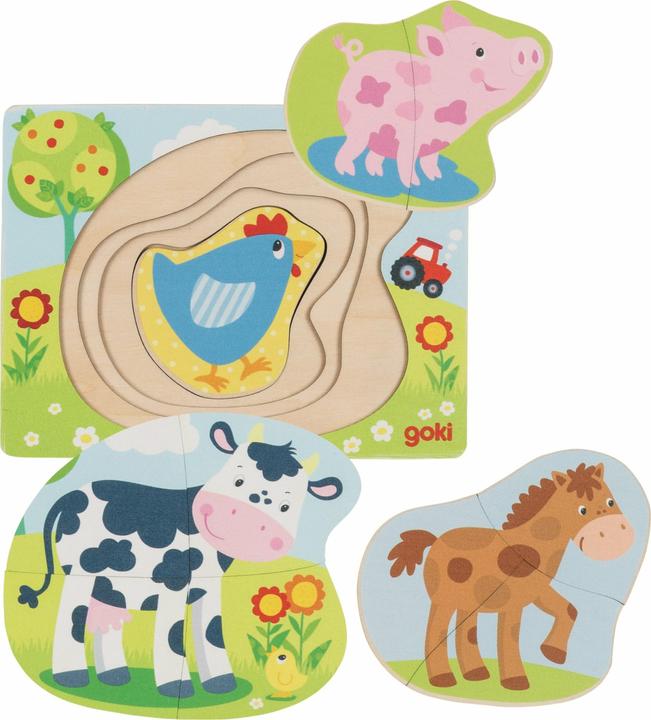 Actual product image Goki Toddlers Puzzle Farm Animals (10 pieces)