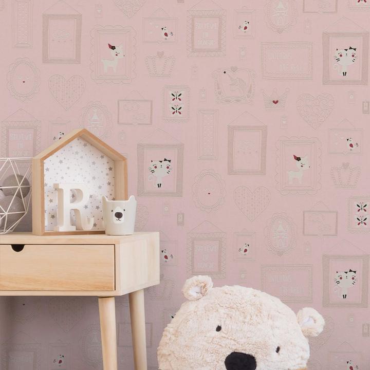 Actual product image A.S. Création with glitter Boys & Girls 6 with picture frame (53 x 1005 cm)